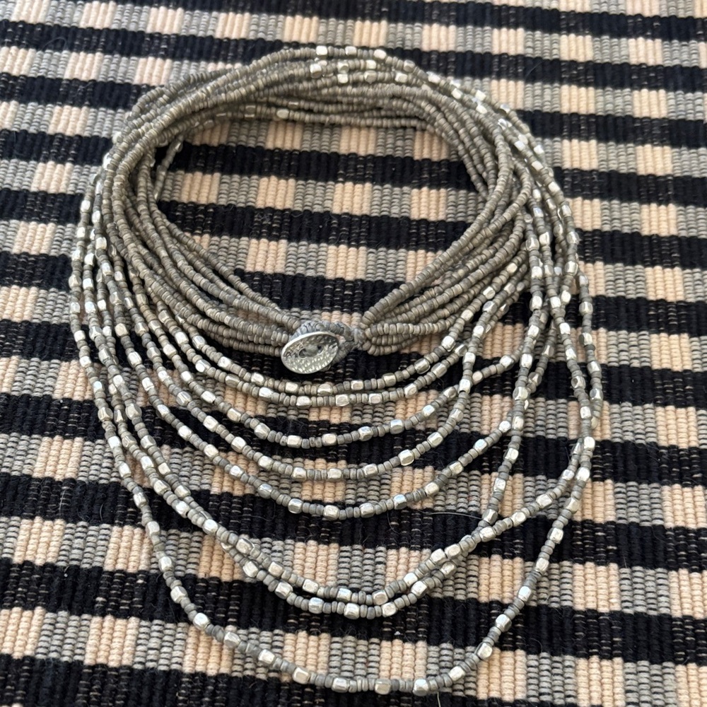 J. Jill Multi-Strand Silver Beaded Necklace